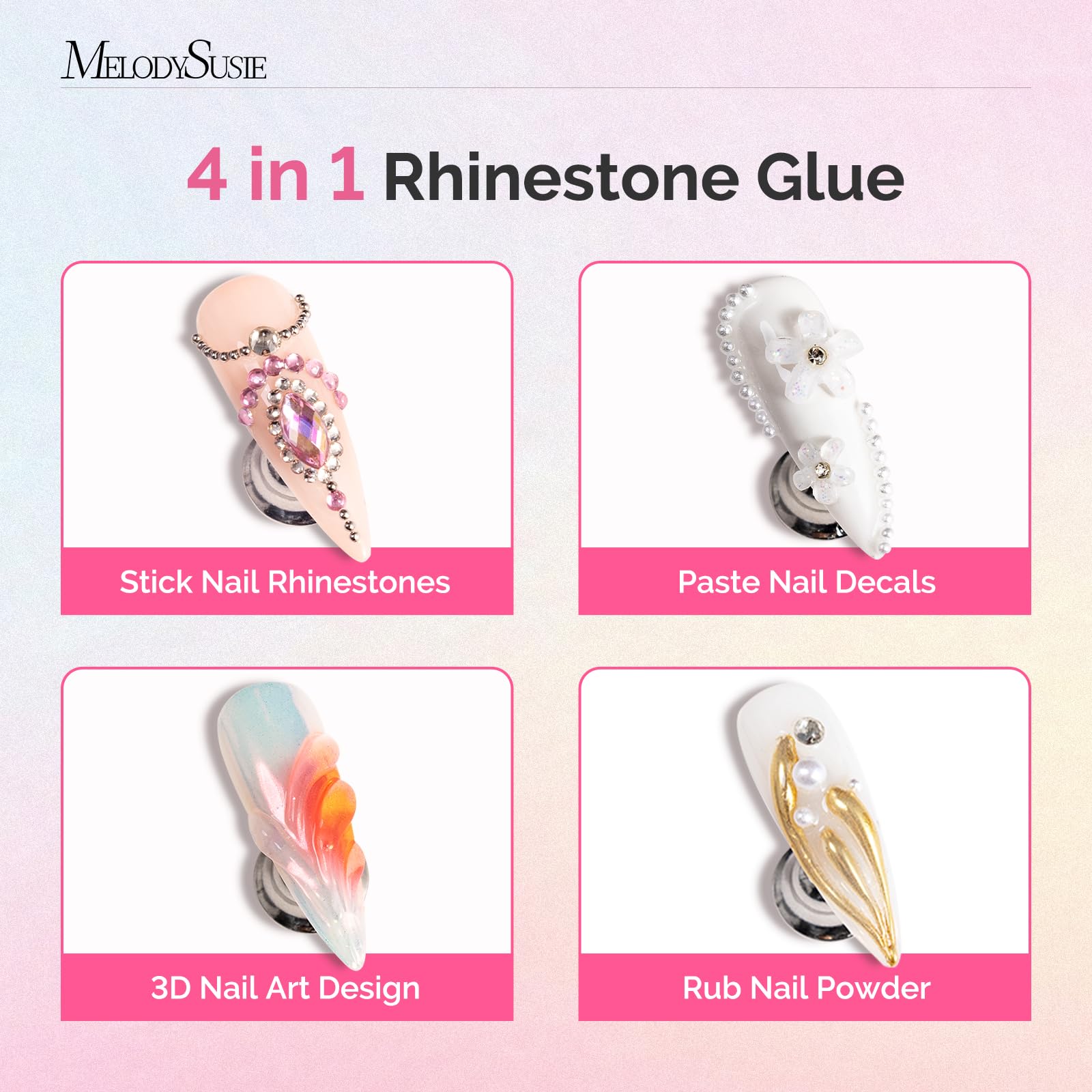 MelodySusie rhinestone glue pen tip enables precise application.
