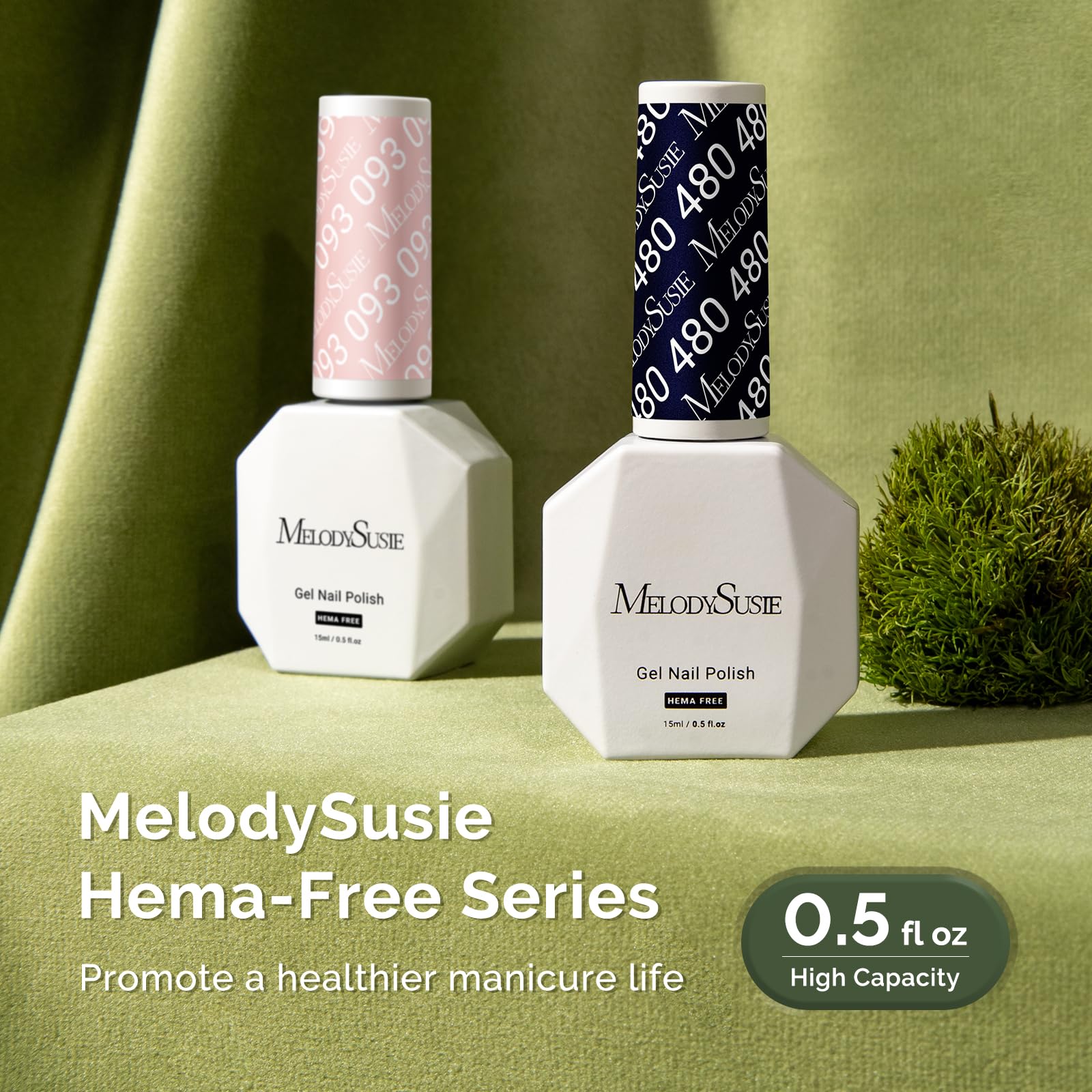 MelodySusie low-odor, safer gel polish for comfortable manicure.
