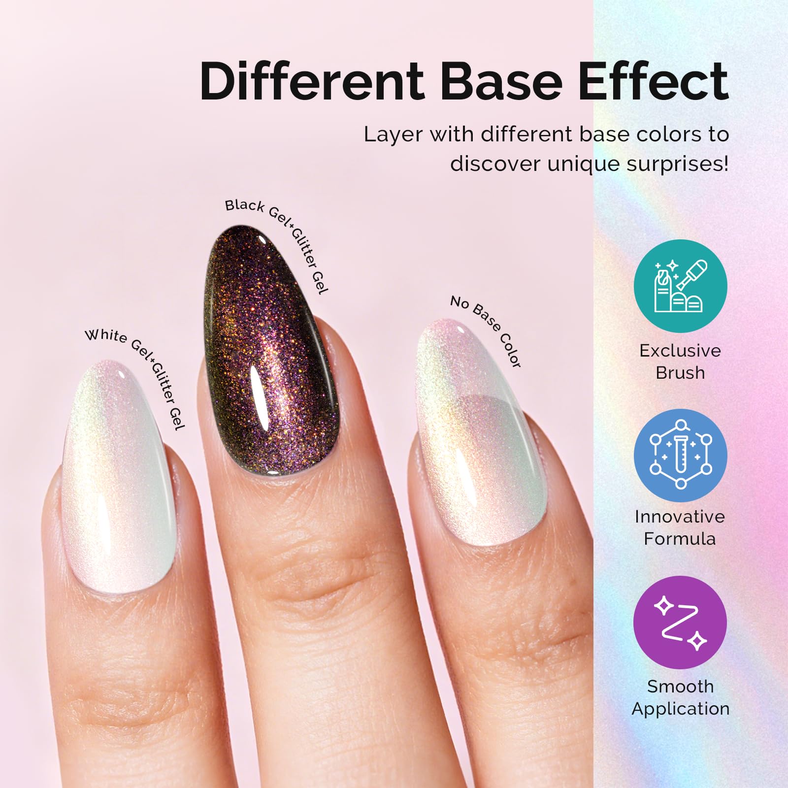 MelodySusie Shimmer Aurora cures quickly under UV/LED lamp.
