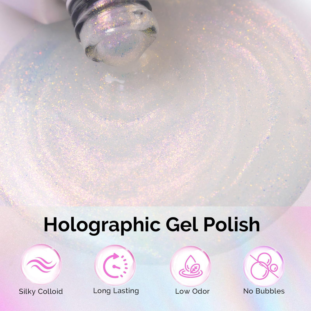 Close-up of MelodySusie Shimmer Aurora manicure with salon-grade shine.