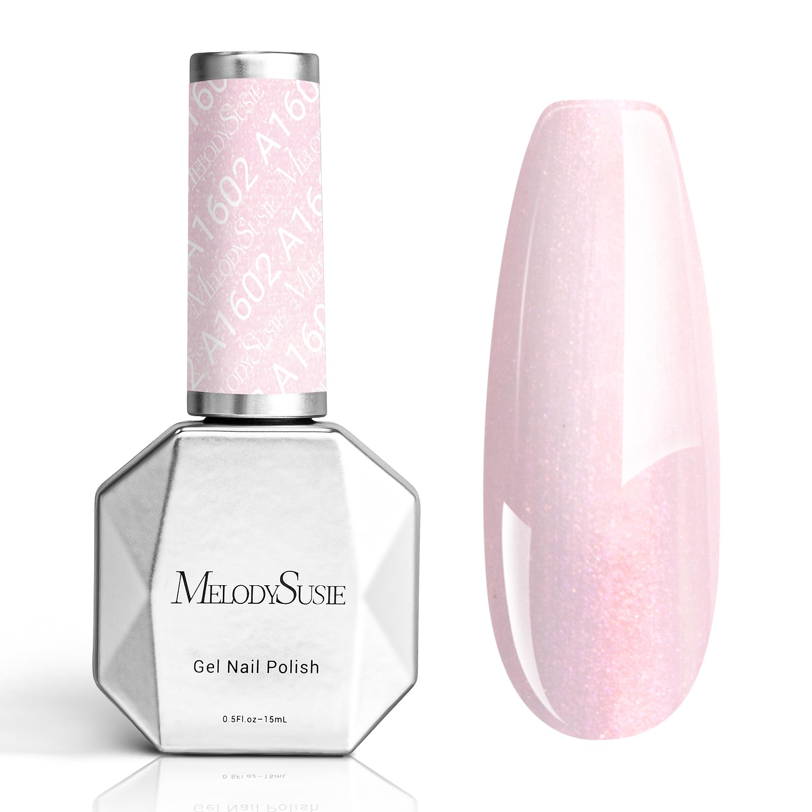 MelodySusie Shimmer Pearl Pink gel polish bottle with glossy finish for long-lasting shine