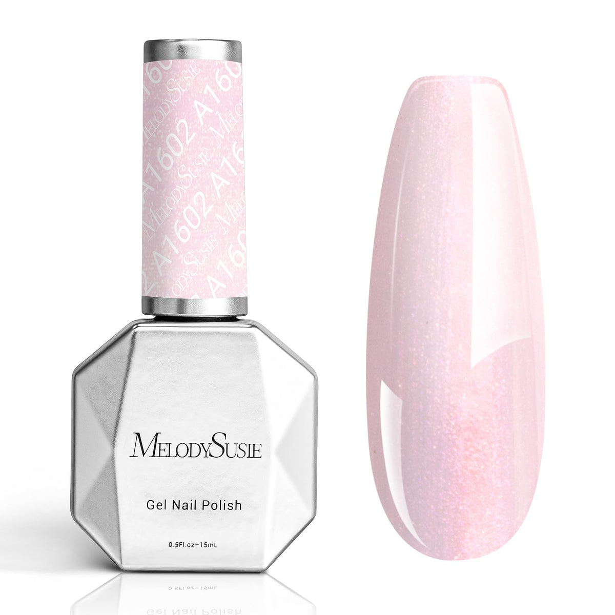 MelodySusie Shimmer Pearl Pink gel polish bottle with glossy finish for long-lasting shine