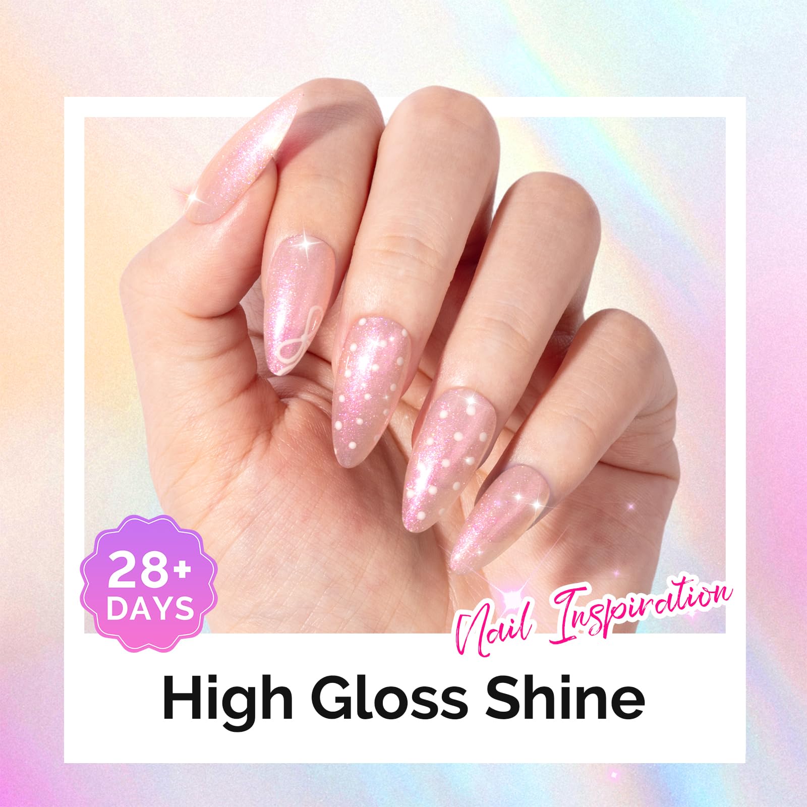 MelodySusie Shimmer Pearl Pink Gel Polish under UV LED lamp demonstrates quick cure time