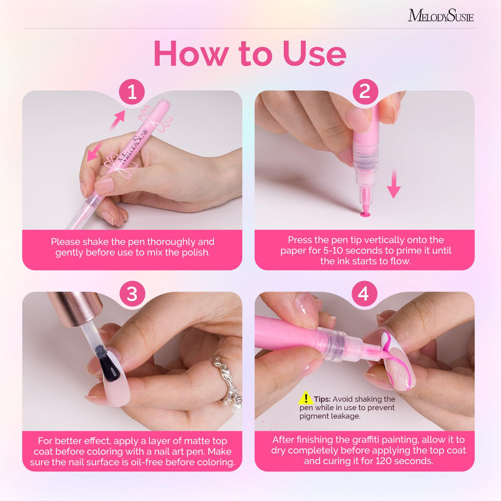 MelodySusie tightly capped pens prevent drying and preserve color quality.