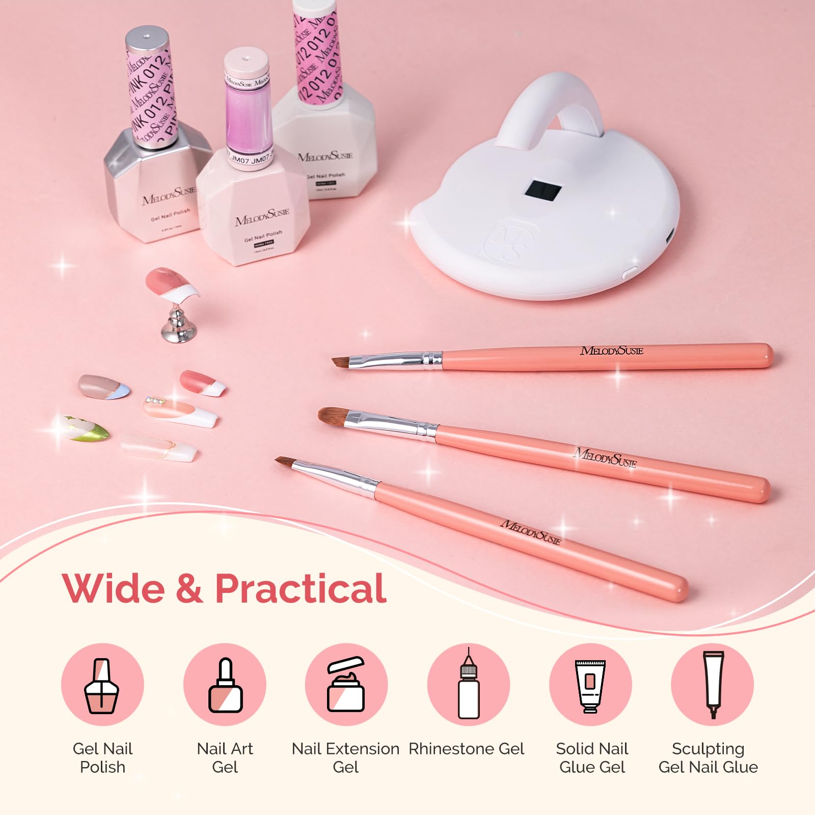 MelodySusie travel friendly brush set for on the go manicures