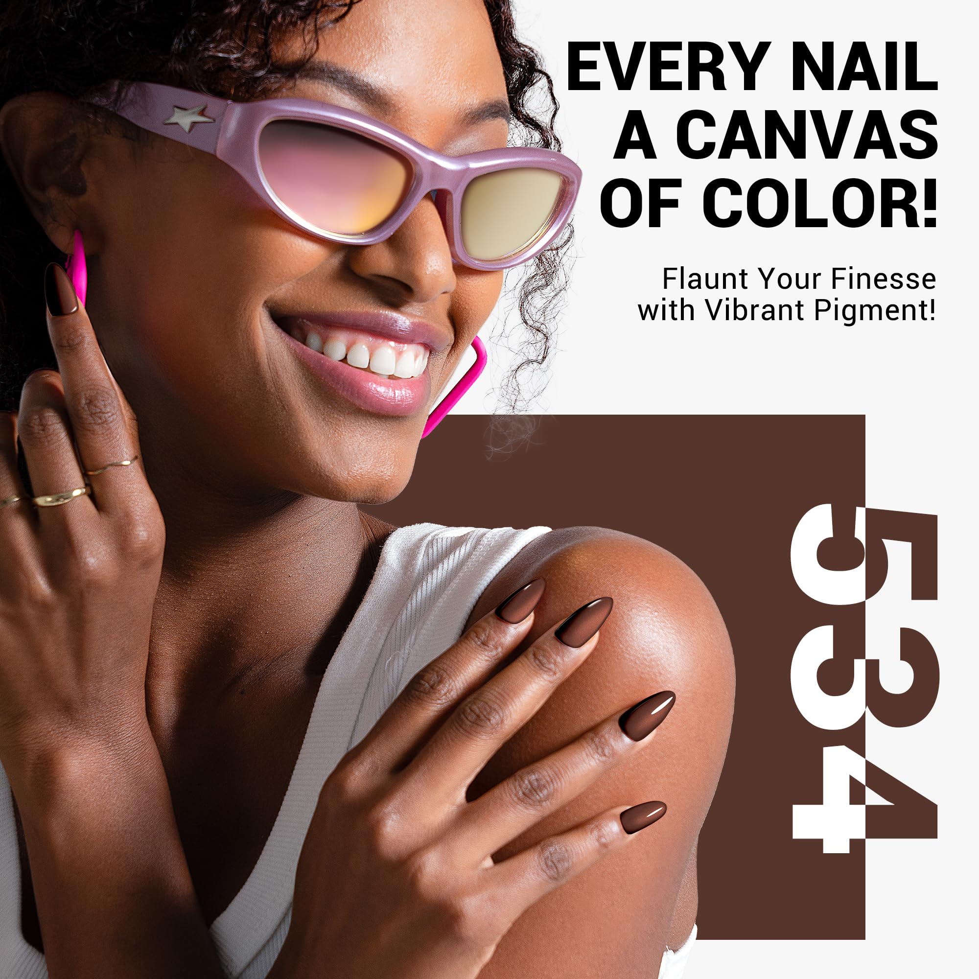 MelodySusie Thick Americano Brown Gel Nail Polish curing under UV LED for fast results.