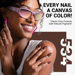 MelodySusie Thick Americano Brown Gel Nail Polish curing under UV LED for fast results.