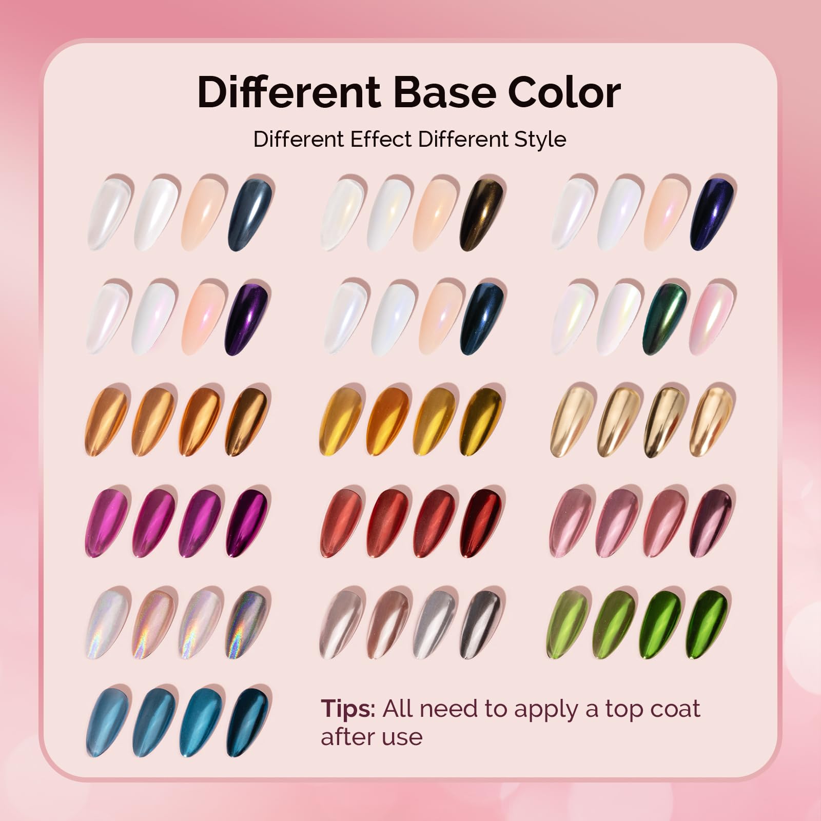 Applying base coat and top coat for chrome shine with MelodySusie