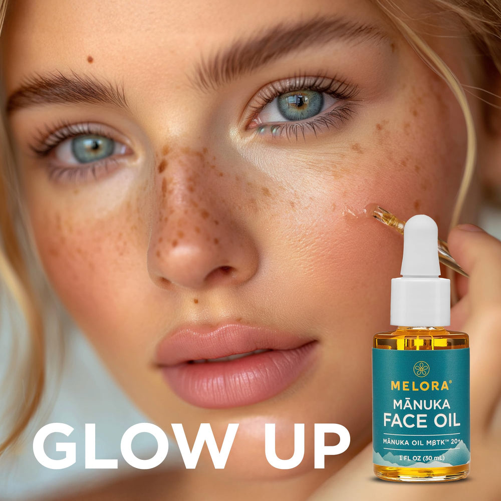 MELORA Face Oil with microbiome protection benefits on skin.