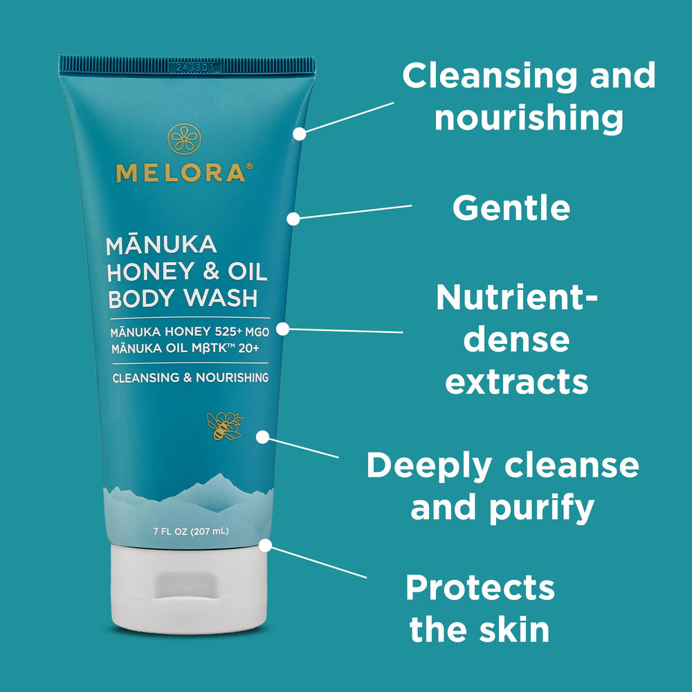 Hands apply Melora wash for daily refreshing cleanse.
