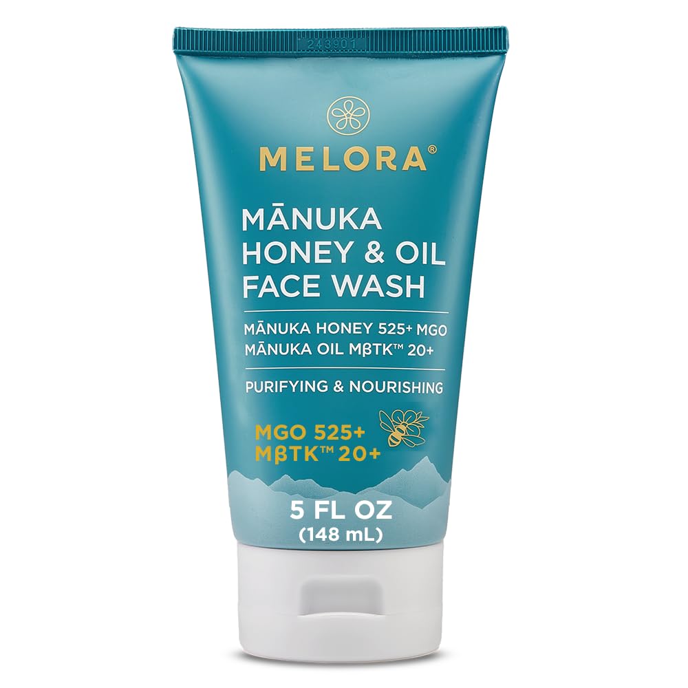 Melora Manuka Honey Face Wash bottle, hydrates and refreshes daily.