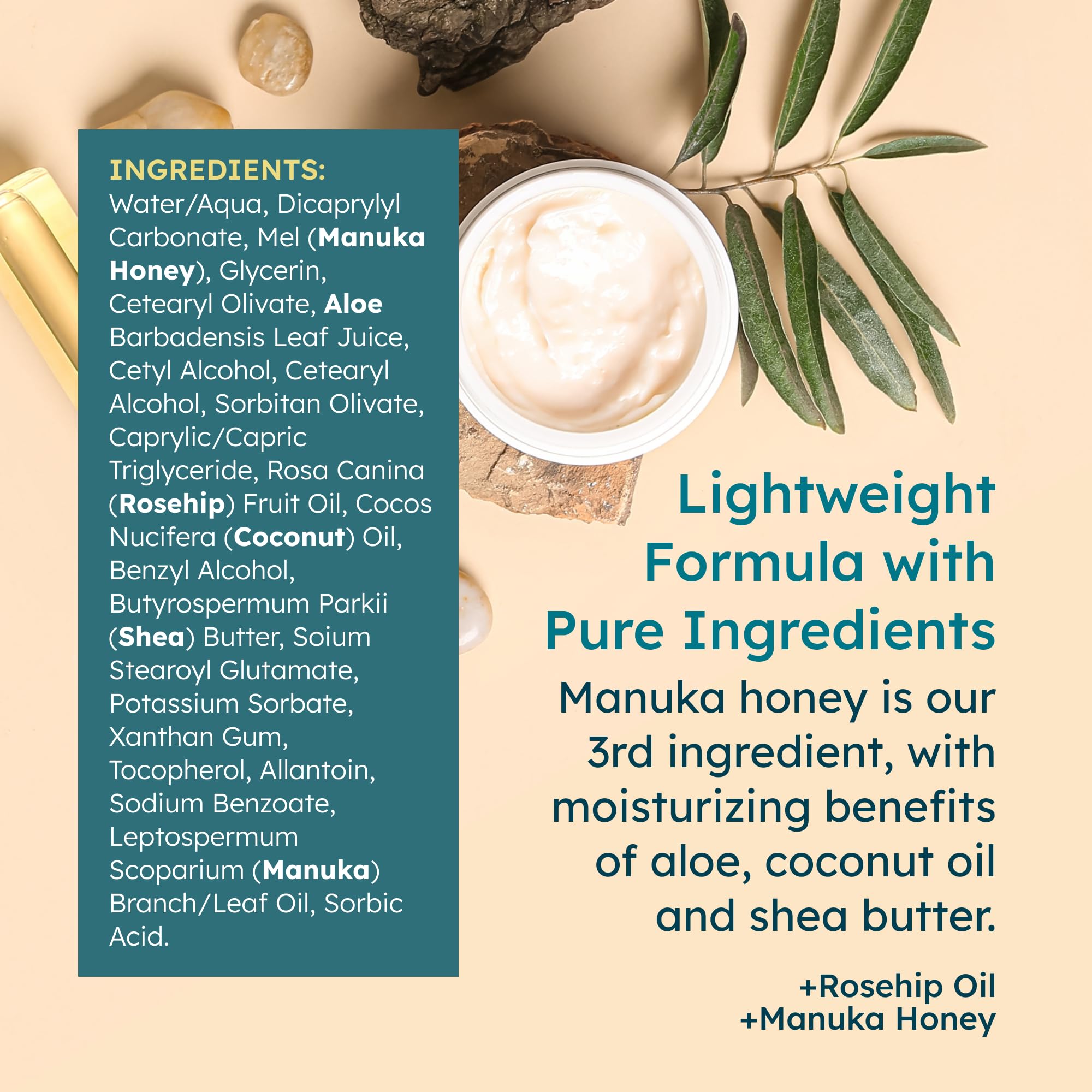 Sustainable packaging highlighting Manuka honey sourcing by Melora.