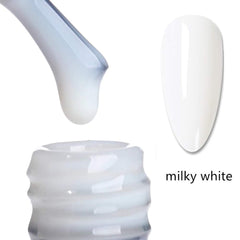 MEMEDA Milky White Nude top coat delivering lasting shine