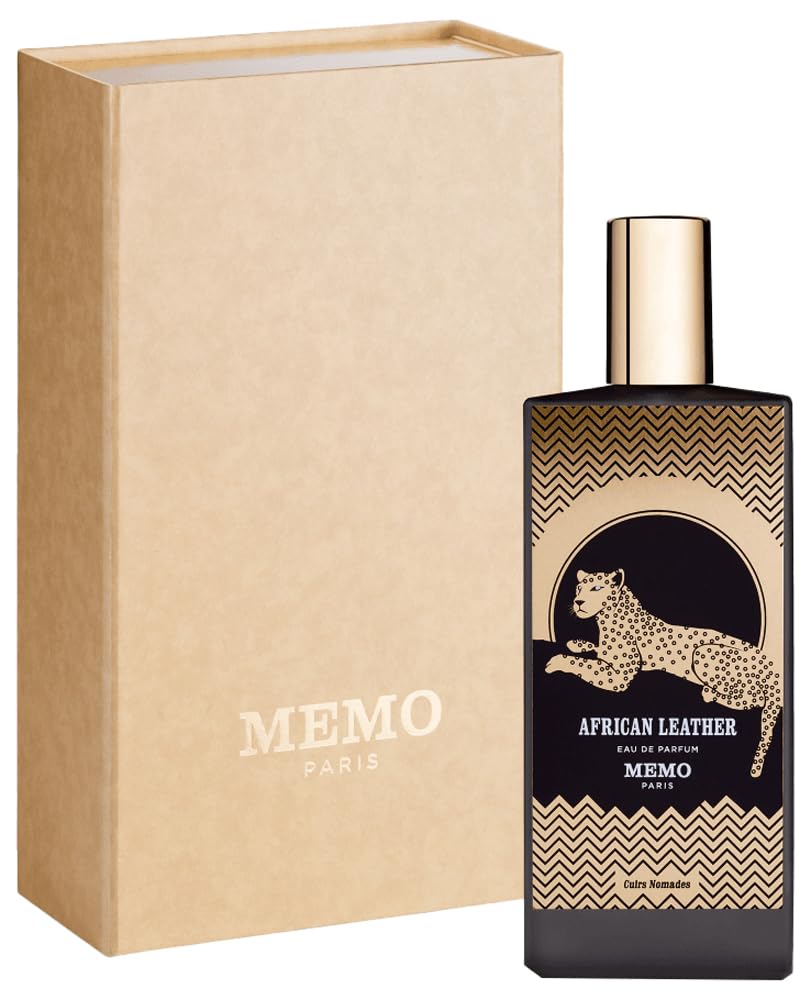 Memo Paris African Leather bottle closeup label highlights premium craftsmanship.