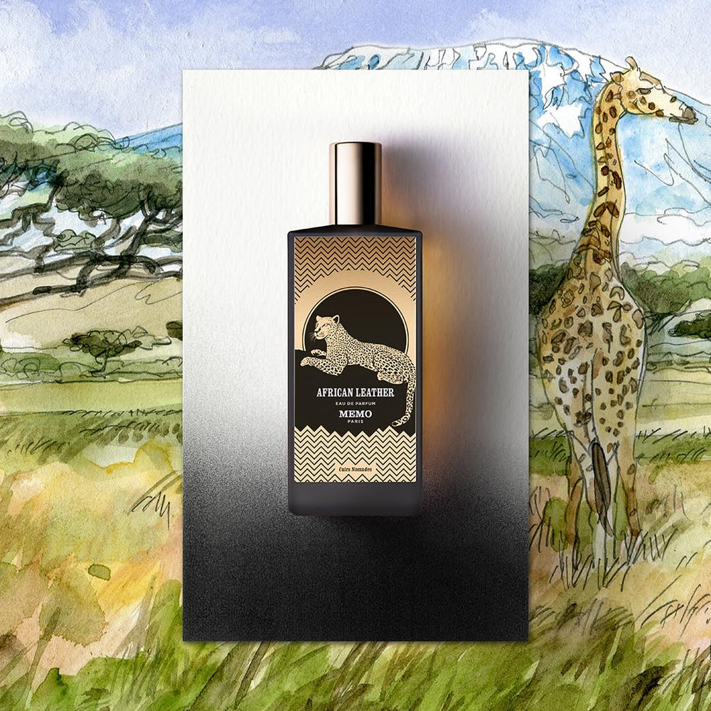 Memo Paris African Leather spray application captures a moment of spice.