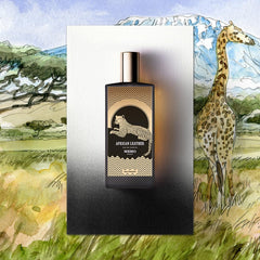 Memo Paris African Leather spray application captures a moment of spice.