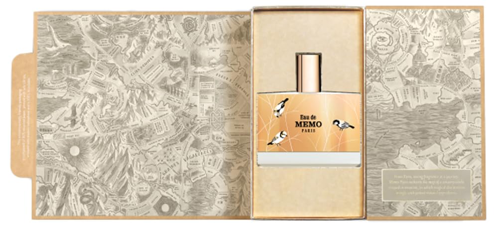 Memo Paris Eau de Memo packaging, sleek display for vanity.