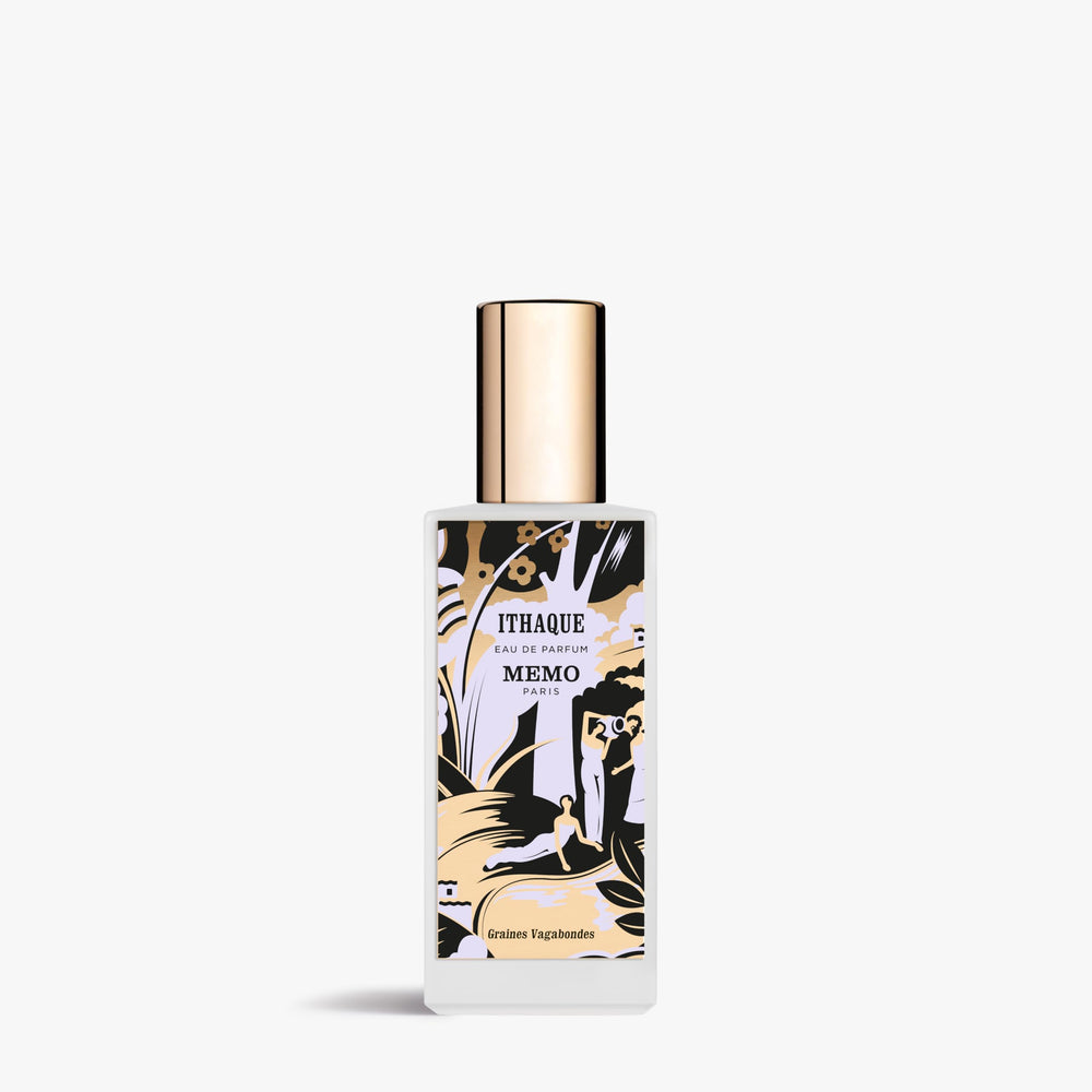 Memo Paris Ithaque bottle front view conveys elegant everyday luxury.
