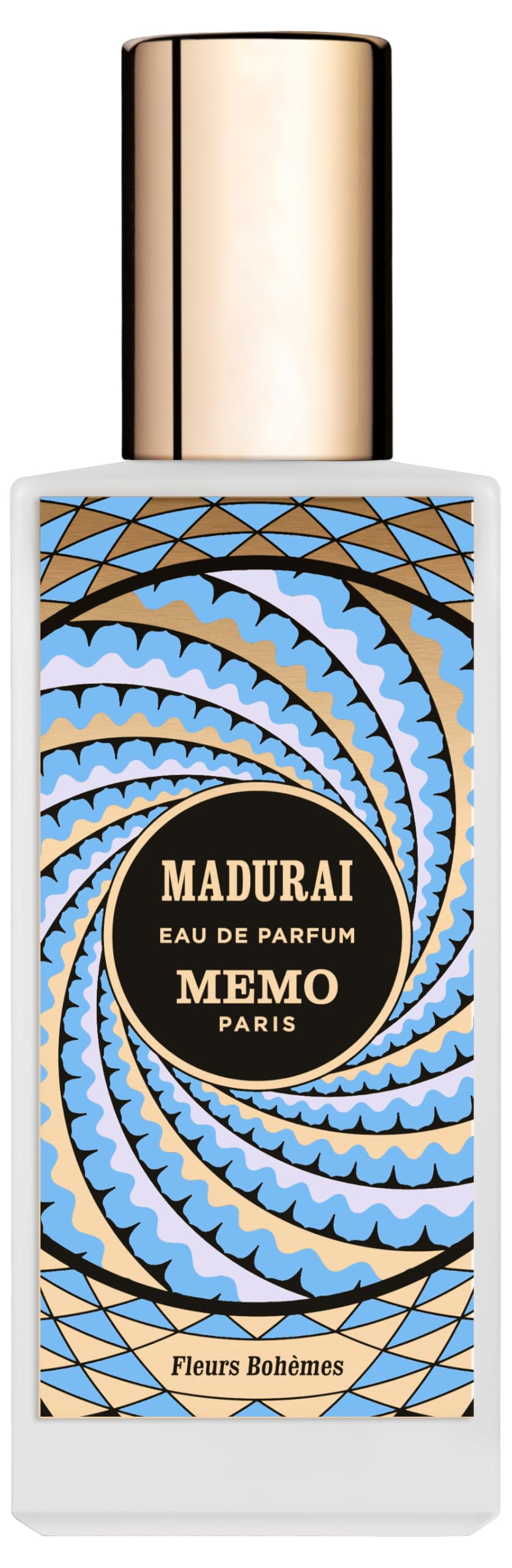 Memo Paris Madurai bottle front, luminous jasmine and sandalwood for elegant evenings.