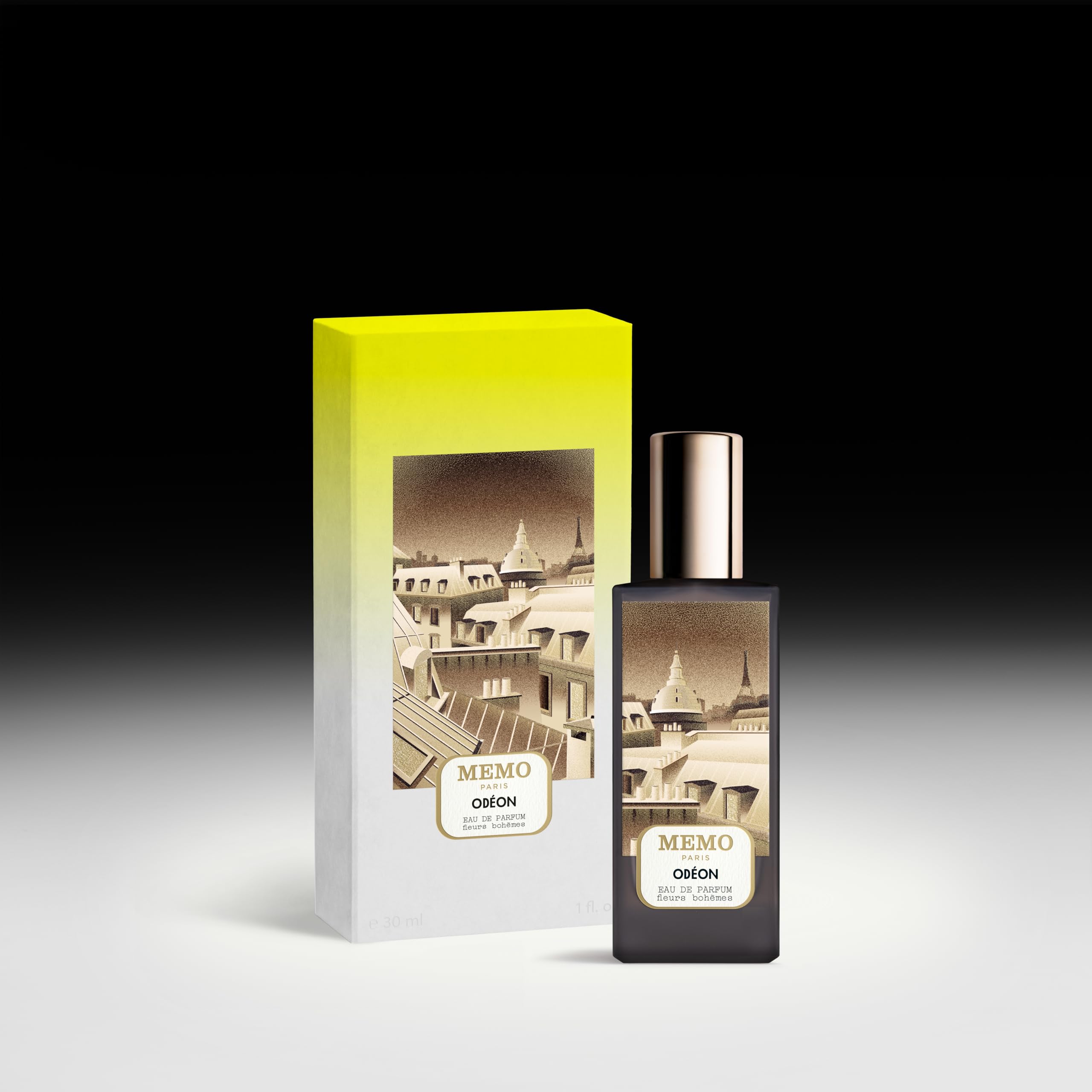Memo Paris Odeon bottle amber glow shows warm candied date and amber notes