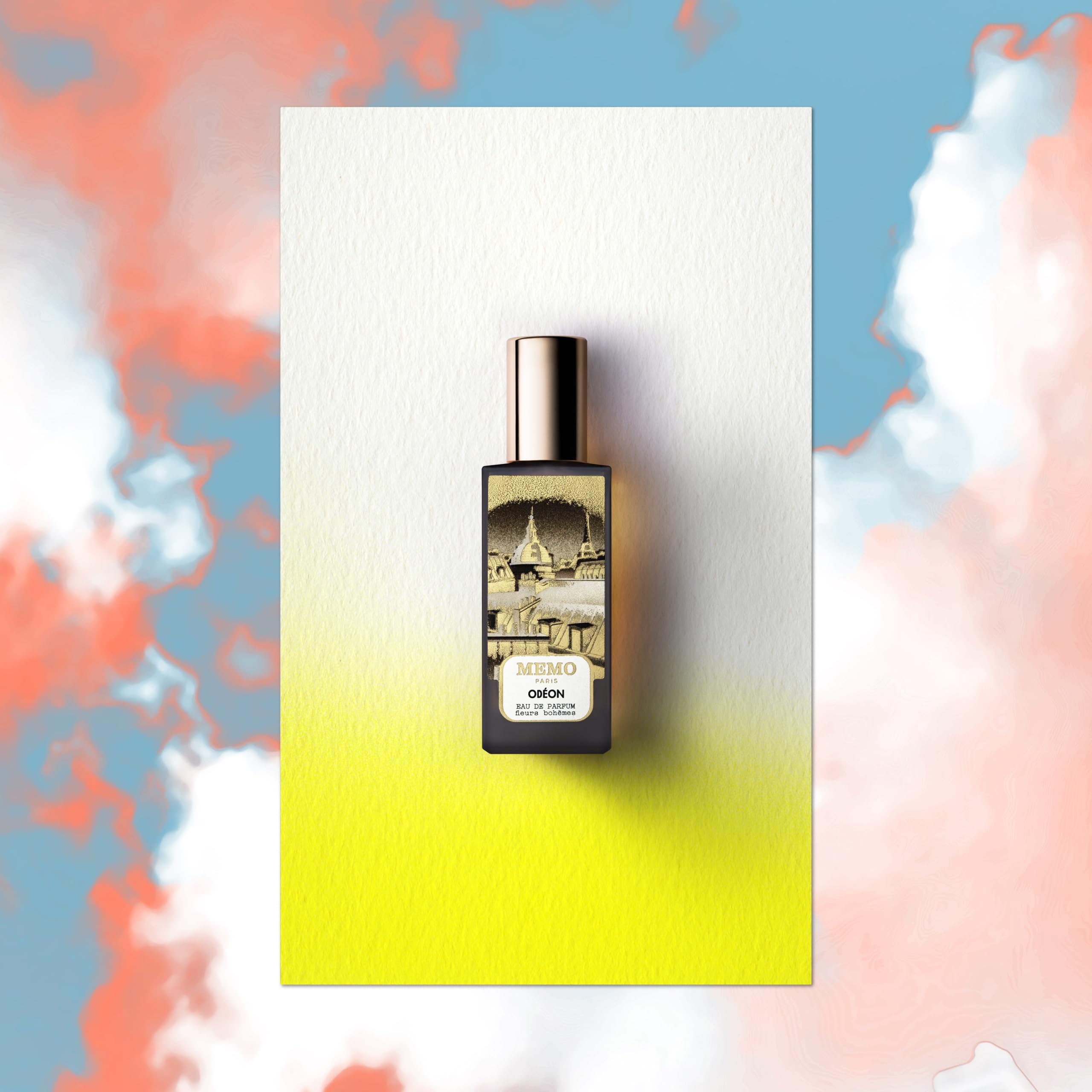 Memo Paris Odeon bottle closeup rose highlights rose aroma for romantic wear