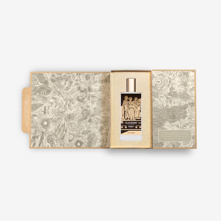 Memo Paris Palais Bourbon packaging box highlighting Parisian luxury and gift-ready presentation