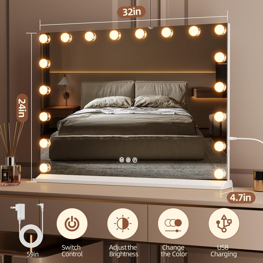 Memobarco vanity mirror wall-mount option with back holes optimizes room layout