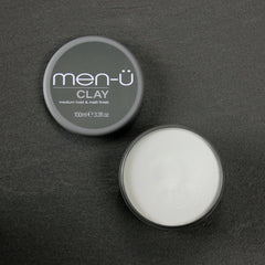 Men-U clay offers medium hold and matte finish for defined, versatile styles