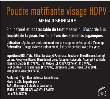 MeNaji HDPV powder on forehead and nose for shine reduction.