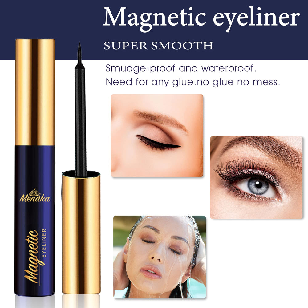 Menaka applicator demonstrates easy magnetic lash mounting on eyeliner