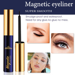 Menaka applicator demonstrates easy magnetic lash mounting on eyeliner