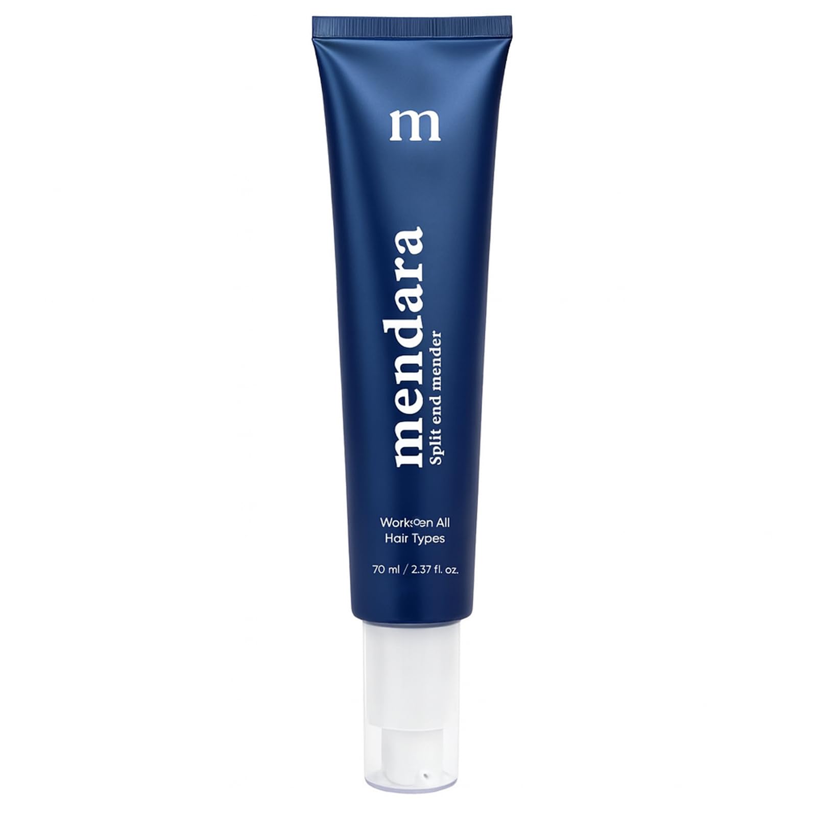 MENDARA Split End Mender bottle pour for easy application and smoothing.