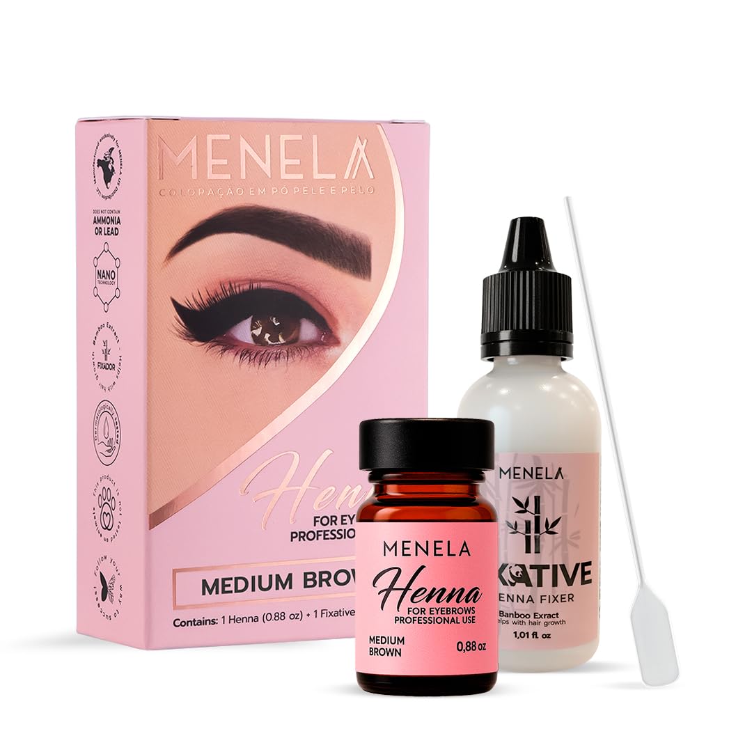 MENELA Eyebrow Henna Tint Kit packaging for easy at-home brow tinting