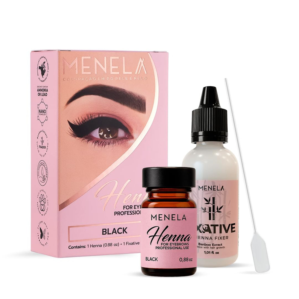 MENELA Eyebrow Henna Tint Kit packaging for a complete at-home brow solution