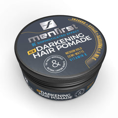 MENFIRST hair pomade for instant gray coverage, delivering natural-looking color that washes out with shampoo.