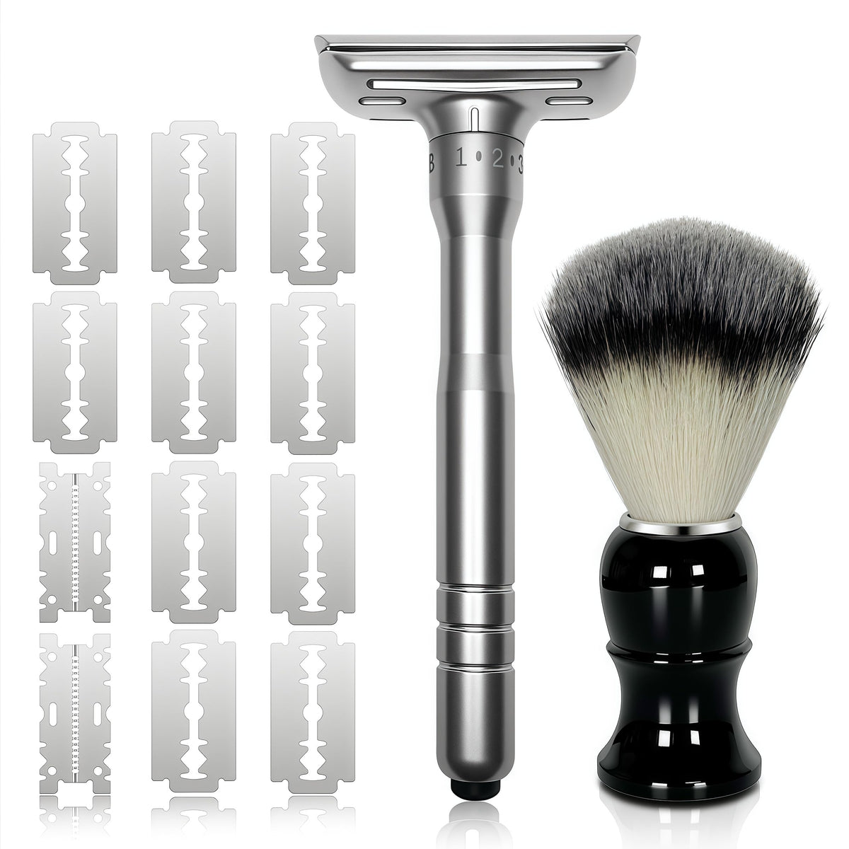 MenGate adjustable safety razor head for precise, customizable shave across facial angles