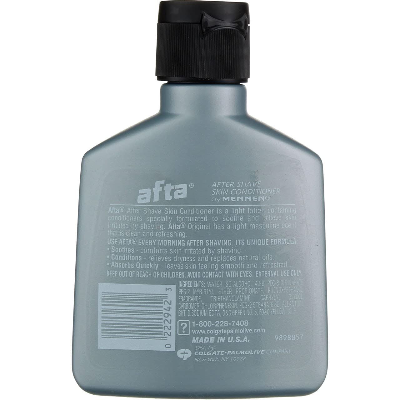 Mennen Afta packaging indicating two-pack skin conditioner for post-shave care.