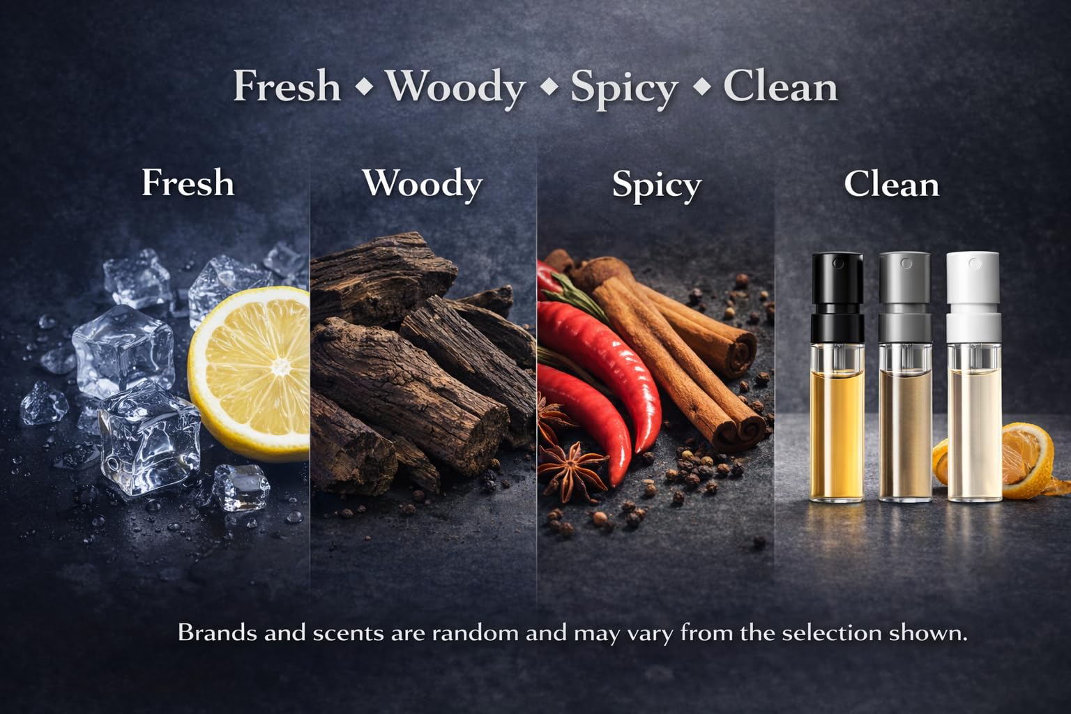 Men's Designer Fragrance Sampler brand-new fragrances never tested and ready to explore.