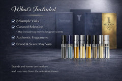 Men's Designer Fragrance Sampler random picks reveal new scents with each vial.