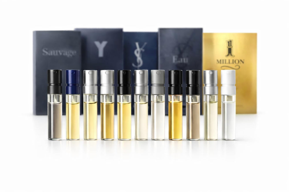Men's Designer Fragrance Sampler travel size ideal for airport carry-ons and trips.