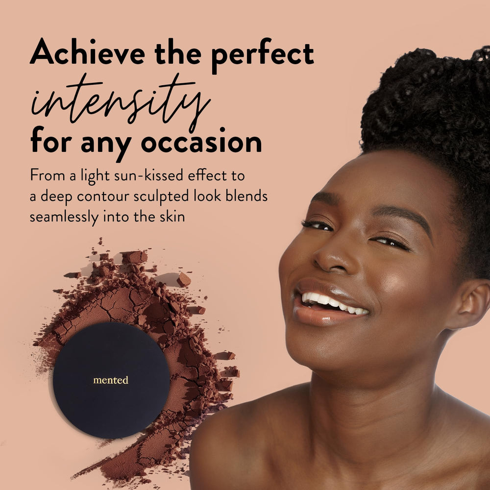 Mented bronzer compact open view shows smooth, buildable powder texture for versatile application