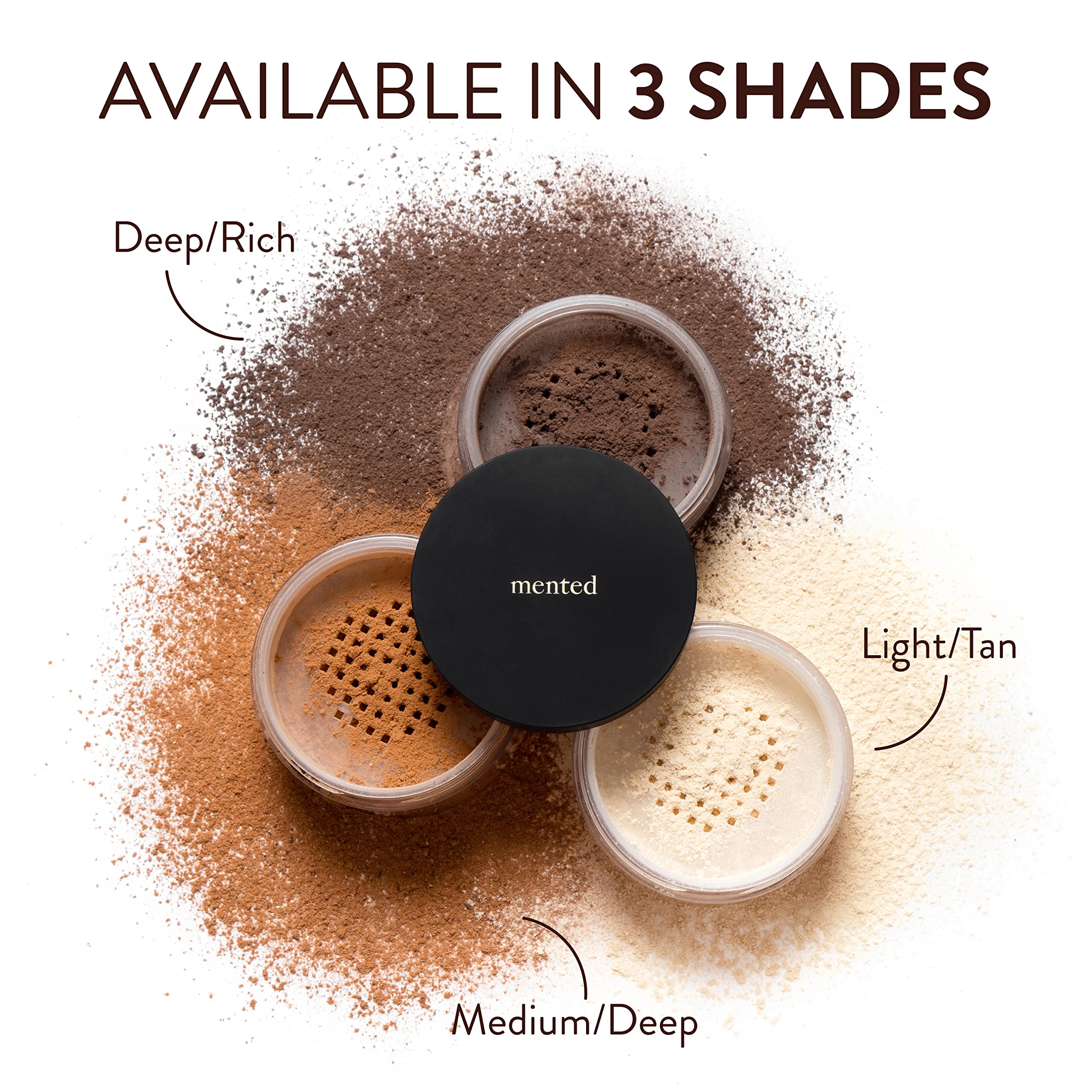 Mented compact with brush and puff enables easy touch-ups anywhere