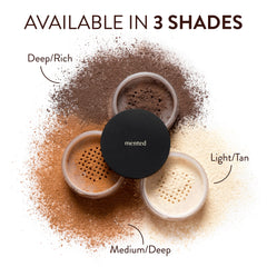 Mented compact with brush and puff enables easy touch-ups anywhere