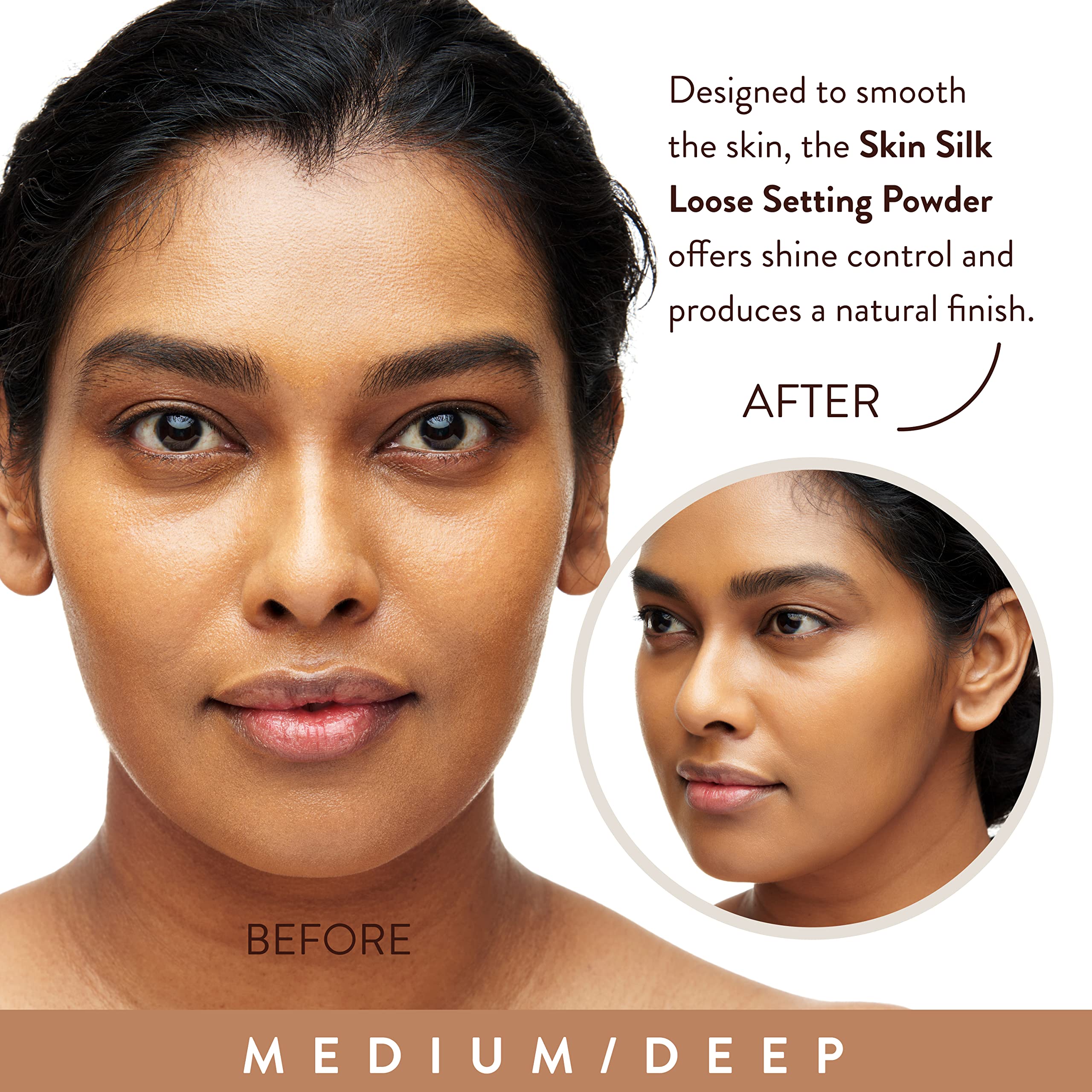 Mented Cosmetics medium-deep shade in action delivering oil control for a natural look