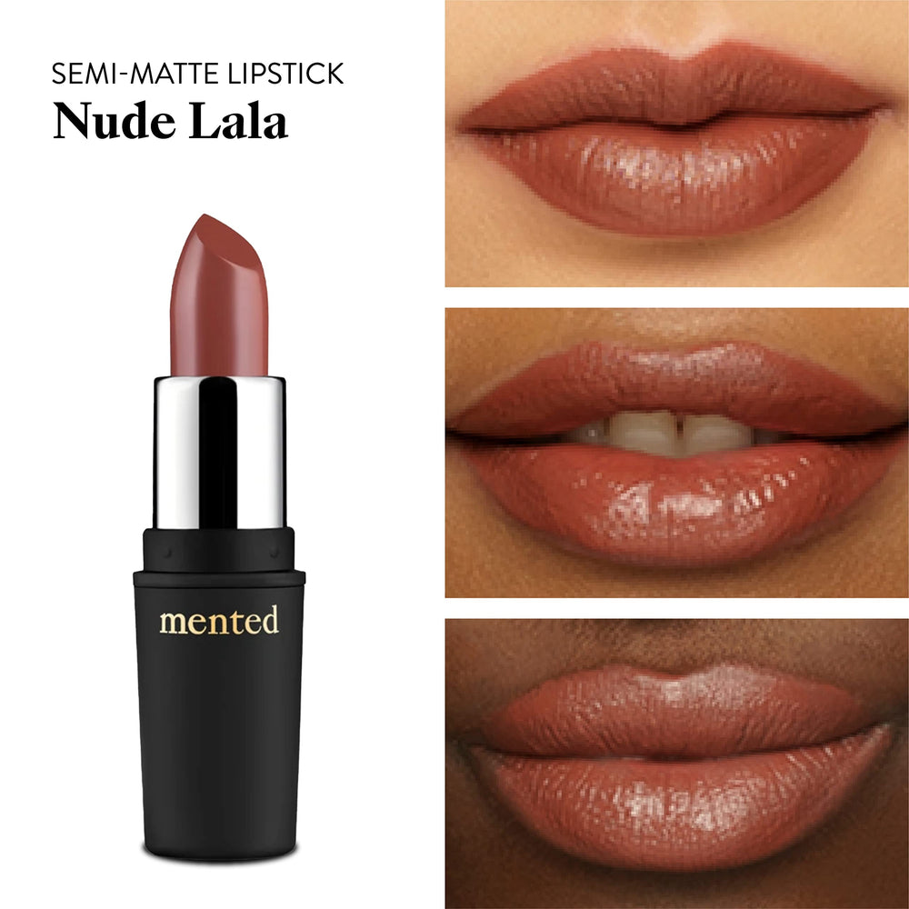 Mented Nude LaLa closeup reveals velvet finish and hydrating application.