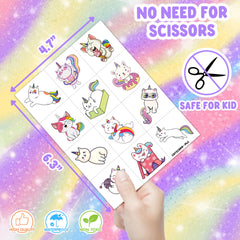 MeoIsDaBest Caticorn tattoo sample on arm, vibrant colors and playful characters