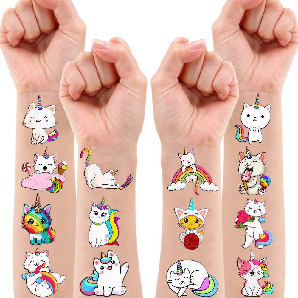 MeoIsDaBest Caticorn tattoos ready for party bags and beachside fun