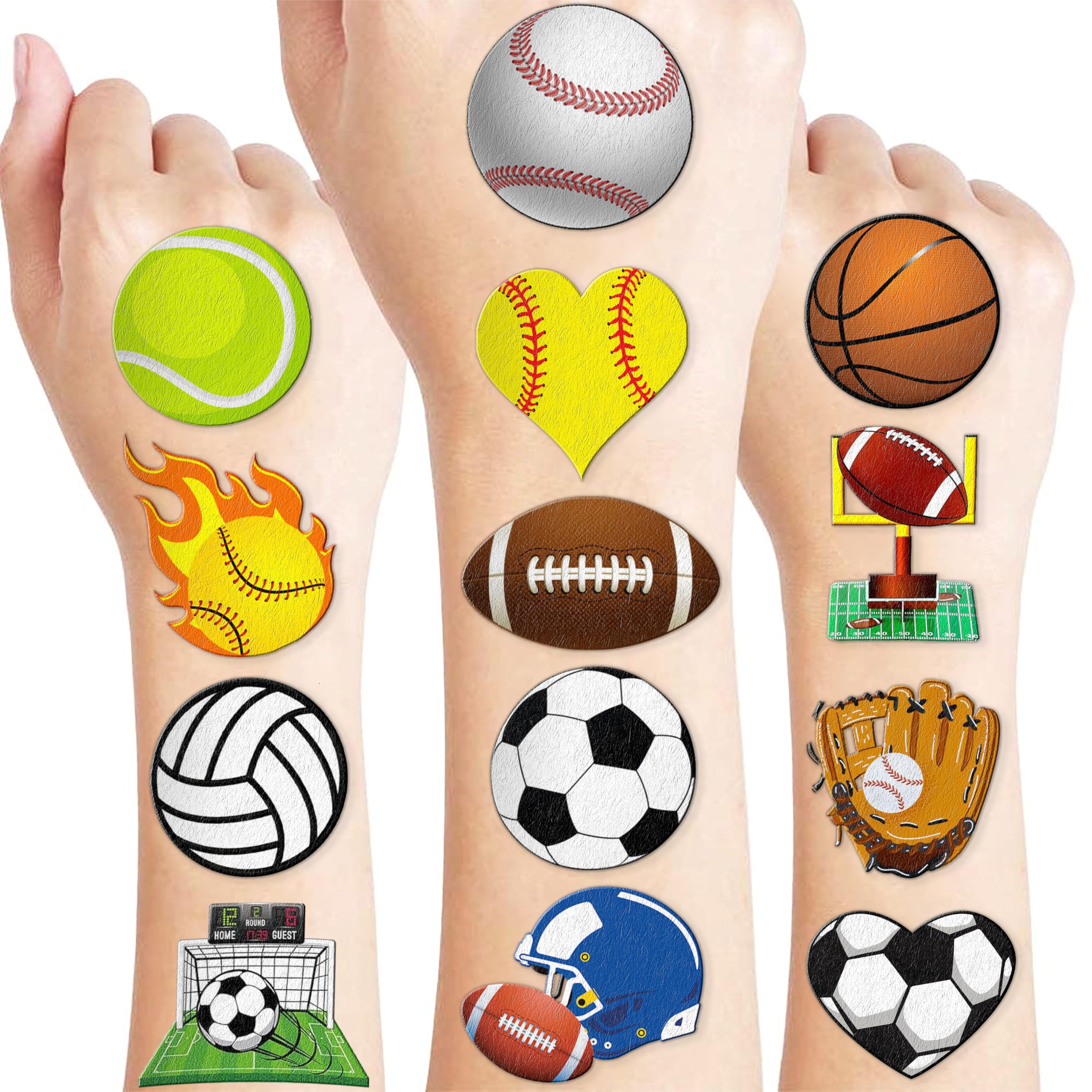 MeoIsDaBest basketball tattoo sheet adds quick, playful flair to party favors.