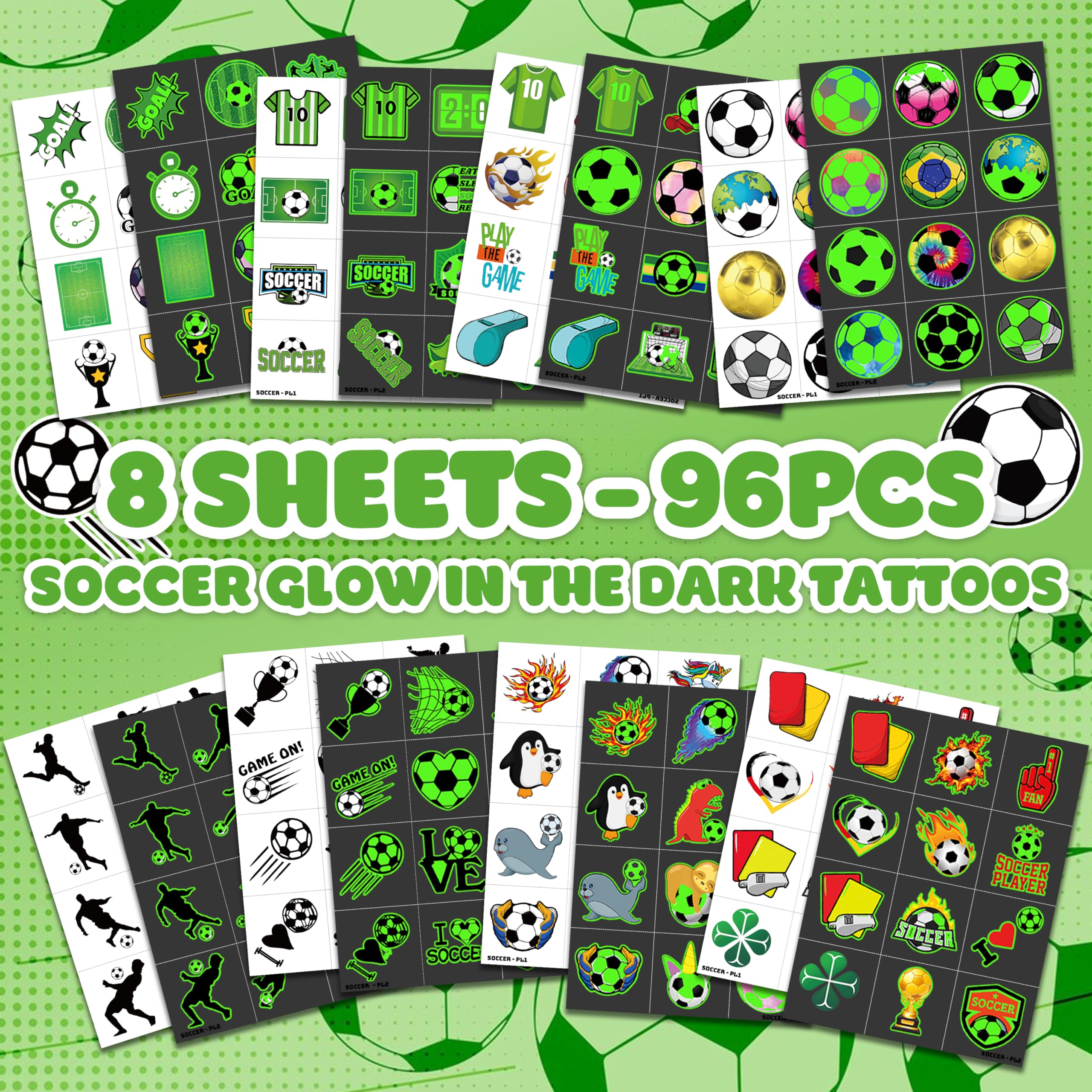 MeoIsDaBest party favors featuring soccer tattoos for gifting.