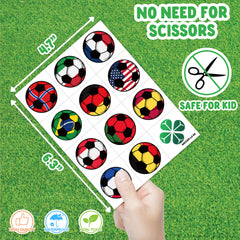 MeoIsDaBest soccer birthday party favors featuring colorful tattoos